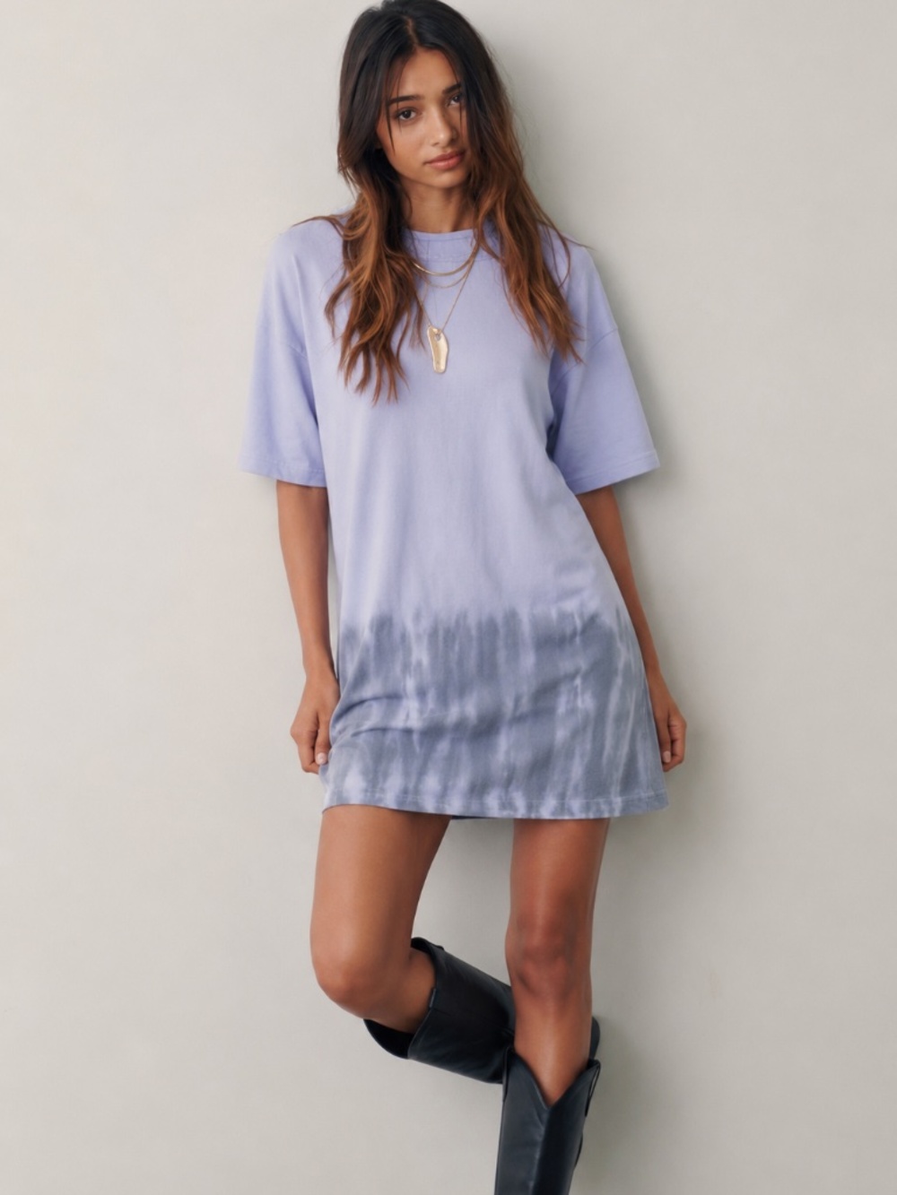 NWT Zella Tie Dye T-Shirt Dress Size XS Blue Thistle at Nordstrom